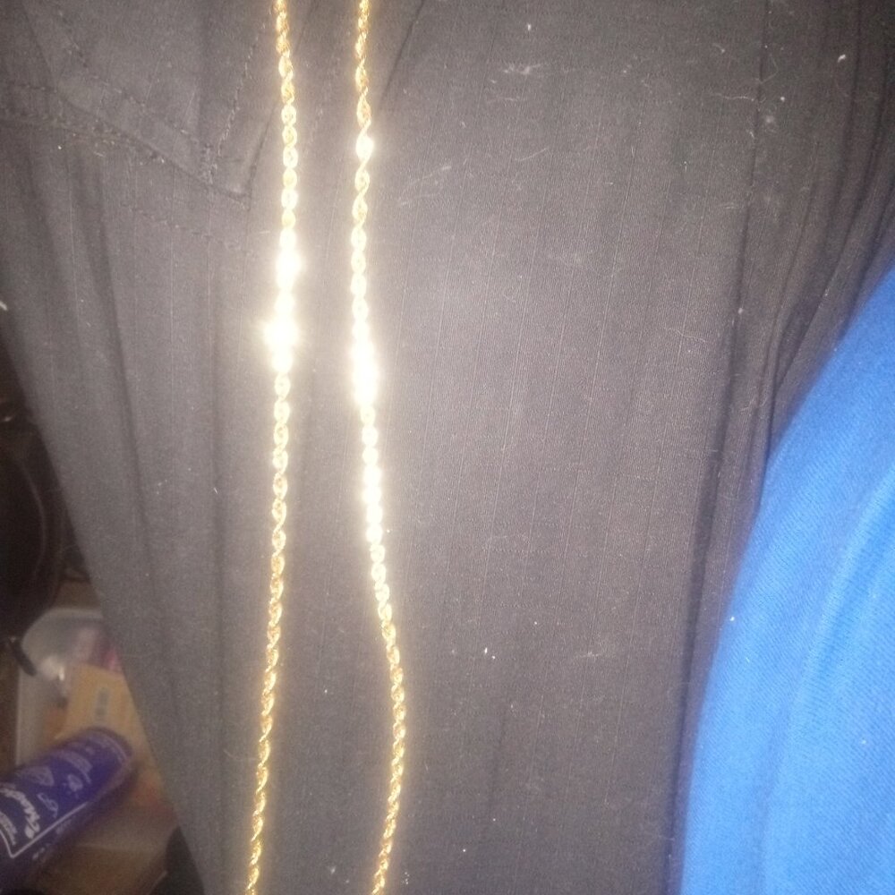 10k 3mm 24 inch diamond cut rope necklace